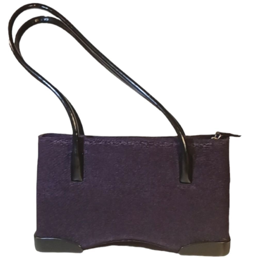 Vintage Purple Accordion Satin Fabric with Cellulite Base Ladies Purse